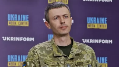 Зображення представника Державної прикордонної служби України Андрія Демченка, який коментує ситуацію на кордоні з Польщею