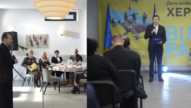 часники молитовного сніданку моляться за Україну в Обухові та Херсоні, квітень 2025