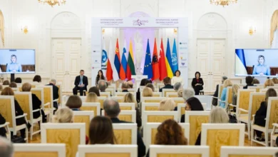 Олена Зеленська під час онлайн-виступу на міжнародному демографічному саміті